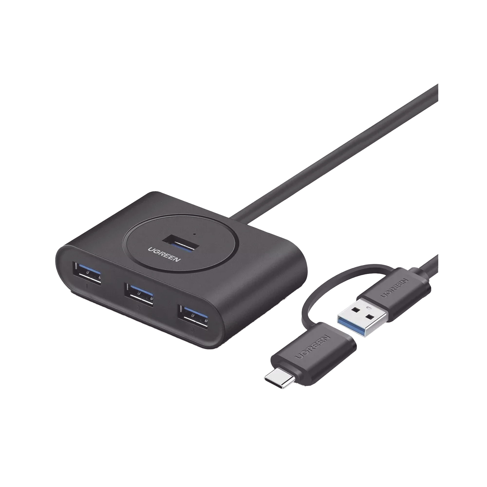 HUB USB-A/C 3.0 4 en 1 | Con Conector USB-C | 4 Puertos USB-A 3.0 (5Gbps) | Cable de 25cm | Indicador Led | Ideal para Transferencia de Datos | Entrada Micro USB para alimentar equipos de mayor consumo. HUB USB-A/C 3.0 4 en 1 | Con Conector USB-C | 4 Puertos USB-A 3.0 (5Gbps) | Cable de 25cm | Indicador Led | Ideal para Transferencia de Datos | Entrada Micro USB para alimentar equipos de mayor consumo.